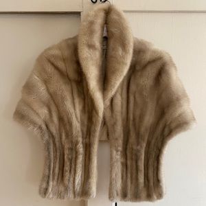 Vintage Mink Shawl with Pockets
